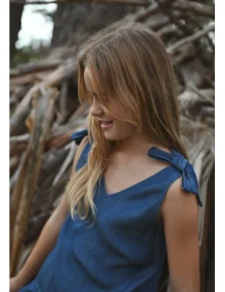 Top efecto vaquero de tirantes con lazada