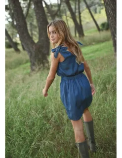 Top efecto vaquero de tirantes con lazada