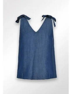Top efecto vaquero de tirantes con lazada