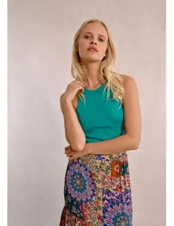 Top escote halter con cuello cerrado