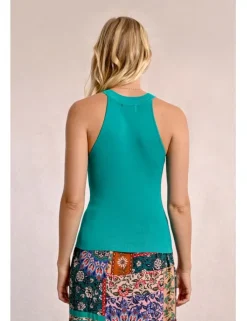 Top escote halter con cuello cerrado