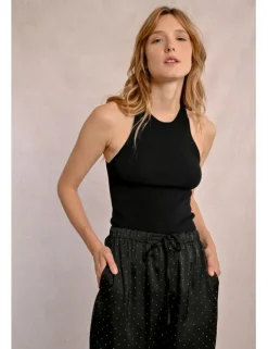 Top escote halter con cuello cerrado