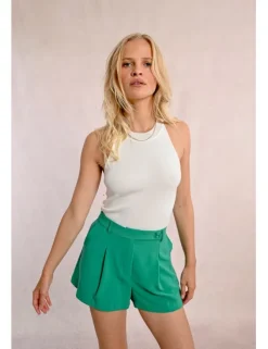 Top escote halter con cuello cerrado