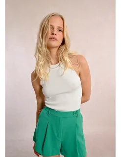 Top escote halter con cuello cerrado