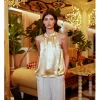 Top halter en color metalizado