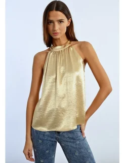 Top halter en color metalizado