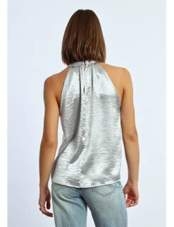 Top halter en color metalizado