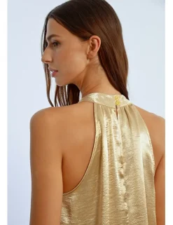 Top halter en color metalizado