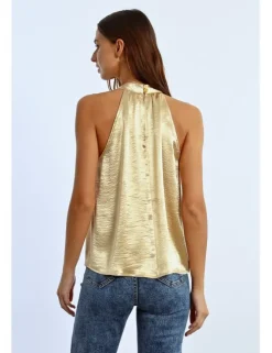 Top halter en color metalizado