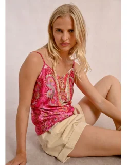 Top lencero de tirantes con estampado