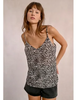 Top lencero de tirantes con estampado