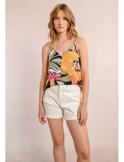 Top lencero de tirantes con estampado