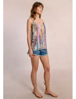 Top lencero de tirantes con estampado