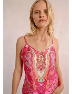 Top lencero de tirantes con estampado