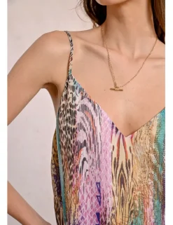 Top lencero de tirantes con estampado