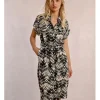 Vestido camisero de manga corta con estampado