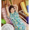 Vestido corto camisero con estampado y pliegues