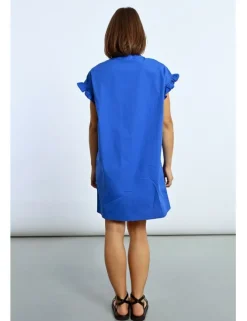 Vestido corto camisero con pliegues