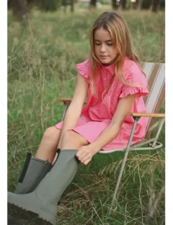Vestido corto camisero con pliegues