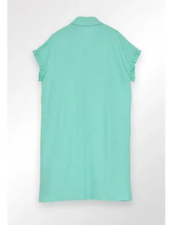 Vestido corto camisero con pliegues