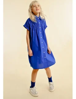 Vestido corto camisero con pliegues