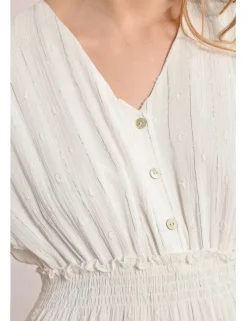 Vestido corto con volantes y estampado