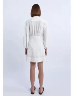 Vestido corto de manga larga y abullonada