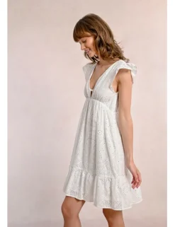 Vestido corto de manga mariposa motivo paisley