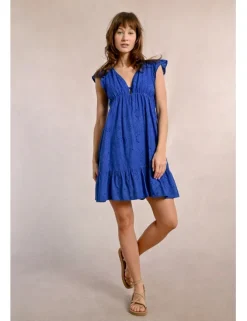 Vestido corto de manga mariposa motivo paisley