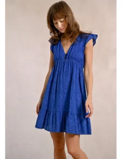 Vestido corto de manga mariposa motivo paisley