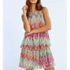 Vestido corto de tirantes con estampado