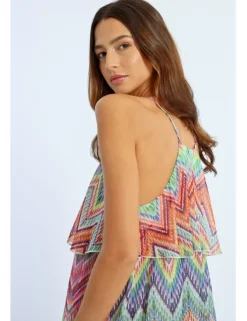 Vestido corto de tirantes con estampado