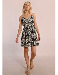 Vestido corto de tirantes con estampado