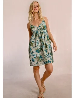 Vestido corto de tirantes con estampado