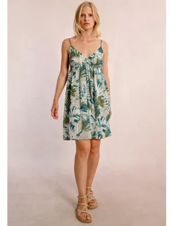 Vestido corto de tirantes con estampado