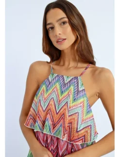 Vestido corto de tirantes con estampado