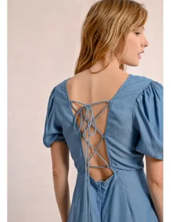 Vestido corto efecto vaquero