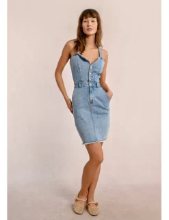 Vestido corto vaquero de tirantes