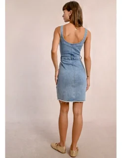 Vestido corto vaquero de tirantes
