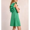 Vestido de manga corta con volantes
