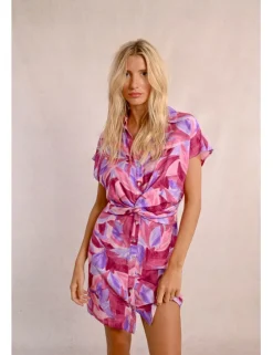 Vestido de manga corta con estampado