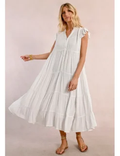 Vestido de manga corta con volantes