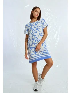Vestido de manga corta con estampado floral