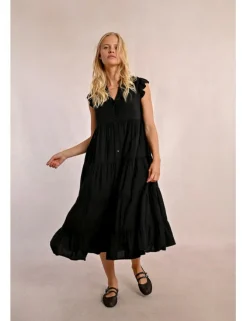 Vestido de manga corta con volantes