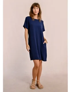 Vestido de manga corta corte recto