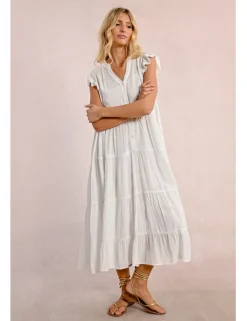 Vestido de manga corta con volantes