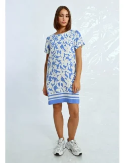 Vestido de manga corta con estampado floral