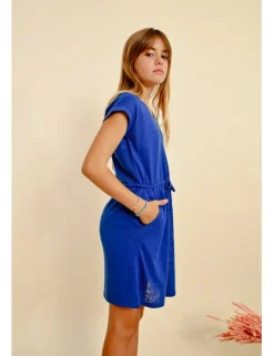 Vestido de manga corta con lazada