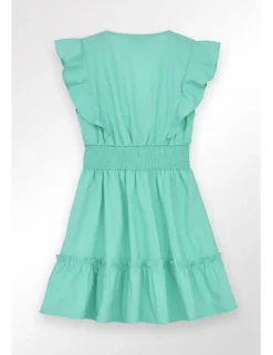 Vestido de manga corta con volantes
