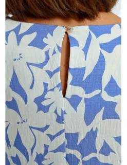 Vestido de manga corta con estampado floral